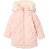 Amazon Essentials Girls and Toddlers’ Long Quilted Cocoon Puffer Coat(Light Pink)