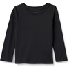 Amazon Essentials Girls and Toddlers’ Long-Sleeve Crewneck T-Shirts, Multipacks(Black)
