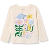 Amazon Essentials Girls and Toddlers’ Long-Sleeve Crewneck T-Shirts, Multipacks(Ivory Grow Wild)
