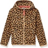 Amazon Essentials Girls and Toddlers’ Polar Fleece Full-Zip Hooded Lightweight Jacket, Insulated(Camel Animal Print)