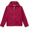 Amazon Essentials Girls and Toddlers’ Polar Fleece Full-Zip Hooded Lightweight Jacket, Insulated(Cranberry Red)