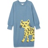 Amazon Essentials Girls and Toddlers’ Raglan Sweater Dress(Blue Cat)