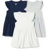 Amazon Essentials Girls and Toddlers’ Ruffle Flutter Sleeve Jersey Tunic(Light Grey Heather/Navy/White)