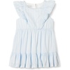 Amazon Essentials Girls and Toddlers’ Ruffle Woven Dress(Light Blue Stripe)