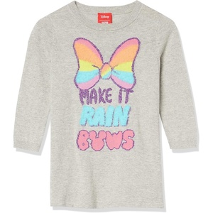Amazon Essentials Disney | Marvel | Star Wars | Frozen | Princess Girls and Toddlers’ Long-Sleeve Cotton Sweater Dresses (Previously Spotted Zebra)