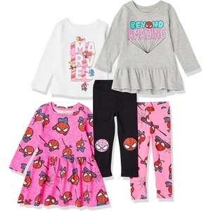 Amazon Essentials Disney | Marvel | Star Wars | Frozen | Princess Girls and Toddlers’ Mix-and-Match Cotton Set, Pack of 5(Marvel Spider-man)