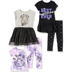 Amazon Essentials Disney | Marvel | Star Wars | Frozen | Princess Girls and Toddlers’ Mix-and-Match Cotton Set, Pack of 5(Nightmare Sally)