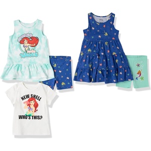 Amazon Essentials Disney | Marvel | Star Wars | Frozen | Princess Girls and Toddlers’ Mix-and-Match Cotton Set, Pack of 5(Princess Ariel Waves Set)