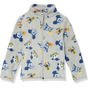 Amazon Essentials Disney | Marvel | Star Wars | Princess Girls and Toddlers’ Polar Fleece Full-Zip Mock Jackets(Mickey and Friends)