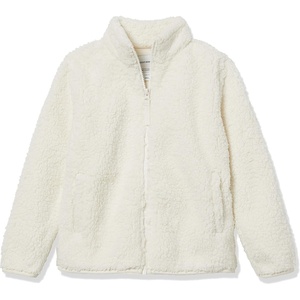 Amazon Essentials Girls’ Faux Sherpa Fleece Full-Zip Jacket, Lined(Ivory)
