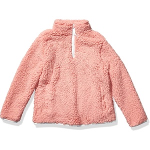 Amazon Essentials Girls’ Long Sleeve Sherpa Fleece Quarter-Zip Pullover Jacket, Insulated(Mauve)