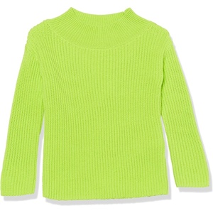 Amazon Essentials Girls Modern Wide-Neck Pullover Sweater(Lime Green)