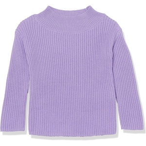 Amazon Essentials Girls Modern Wide-Neck Pullover Sweater(Purple)