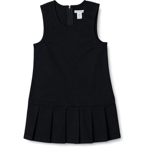 Amazon Essentials Girls’ Pleated Hem Dress(Black)