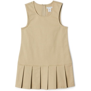 Amazon Essentials Girls’ Pleated Hem Dress(Khaki Tan)