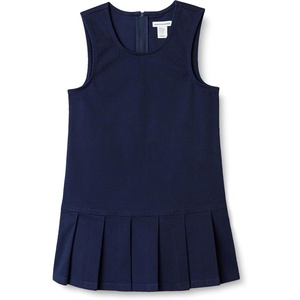 Amazon Essentials Girls’ Pleated Hem Dress(Navy)