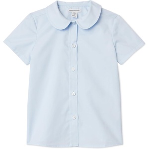 Amazon Essentials Girls’ Short Sleeve Peter Pan Collar Shirt(Cornflower Blue)