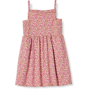 Amazon Essentials Girls and Toddlers’ Cotton Strappy Midi Dress(Beige Hot Pink Posey Floral)