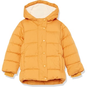 Amazon Essentials Girls and Toddlers’ Heavyweight Hooded Puffer Coat, Water-Resistant(Golden Yellow)