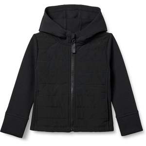 Amazon Essentials Girls and Toddlers’ Hooded Full-Zip Quilted Puffer Active Jacket with Front Pockets, Long Sleeve(Black)