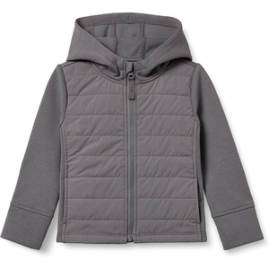 Amazon Essentials Girls and Toddlers’ Hooded Full-Zip Quilted Puffer Active Jacket with Front Pockets, Long Sleeve(Grey)