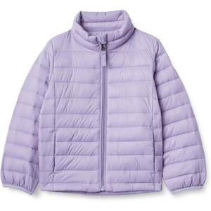 Amazon Essentials Girls and Toddlers’ Light-Weight Water-Resistant Packable Mock Puffer Jackets(Dusty Grape)