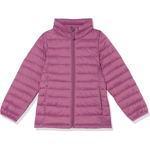 Amazon Essentials Girls and Toddlers’ Light-Weight Water-Resistant Packable Mock Puffer Jackets(Dusty Purple)