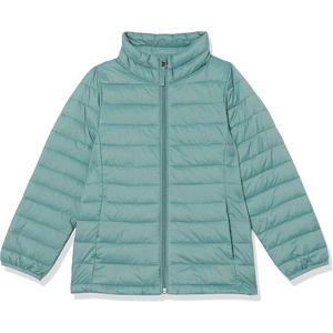Amazon Essentials Girls and Toddlers’ Light-Weight Water-Resistant Packable Mock Puffer Jackets(Green)