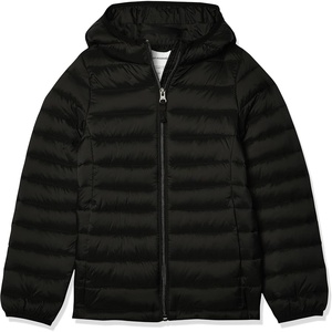 Amazon Essentials Girls and Toddlers’ Lightweight Water-Resistant Packable Hooded Puffer Jacket(Black)