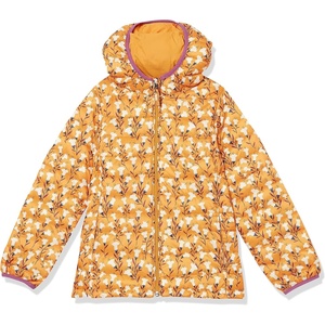 Amazon Essentials Girls and Toddlers’ Lightweight Water-Resistant Packable Hooded Puffer Jacket(Yellow Floral)