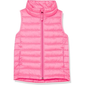 Amazon Essentials Girls and Toddlers’ Lightweight Water-Resistant Packable Puffer Vest(Neon Pink)
