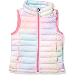 Amazon Essentials Girls and Toddlers’ Lightweight Water-Resistant Packable Puffer Vest(Pink Ombre)
