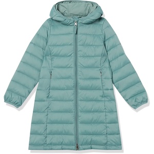 Amazon Essentials Girls and Toddlers’ Long Lightweight Hooded Puffer Jacket(Green)