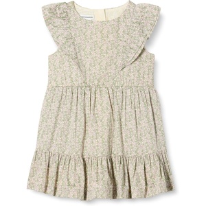 Amazon Essentials Girls and Toddlers’ Ruffle Woven Dress(Ivory Posey Floral)