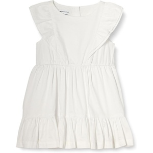 Amazon Essentials Girls and Toddlers’ Ruffle Woven Dress(White)