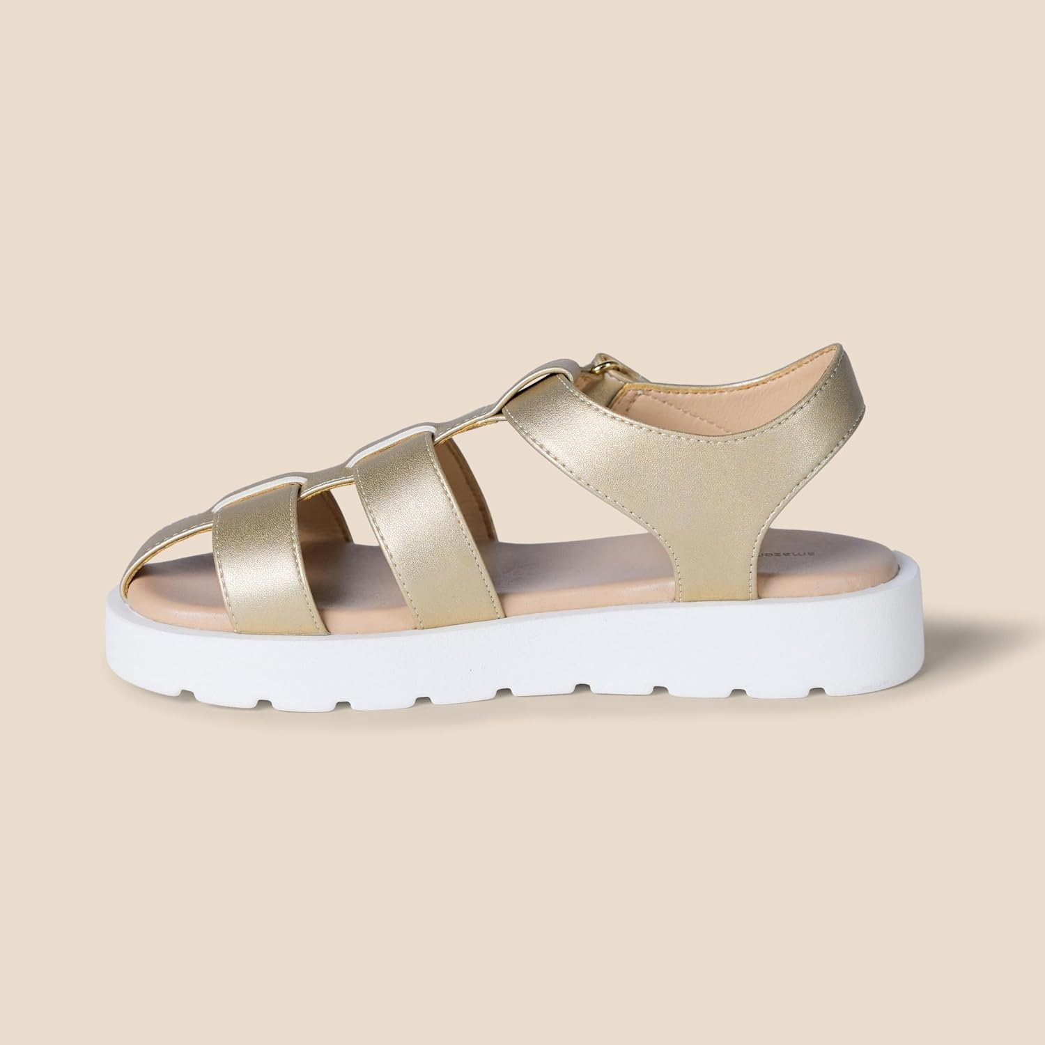 image:imageAmazon Essentials Girls Closed Toe Fisherman SandalsPale Metallic Gold Faux Leather
