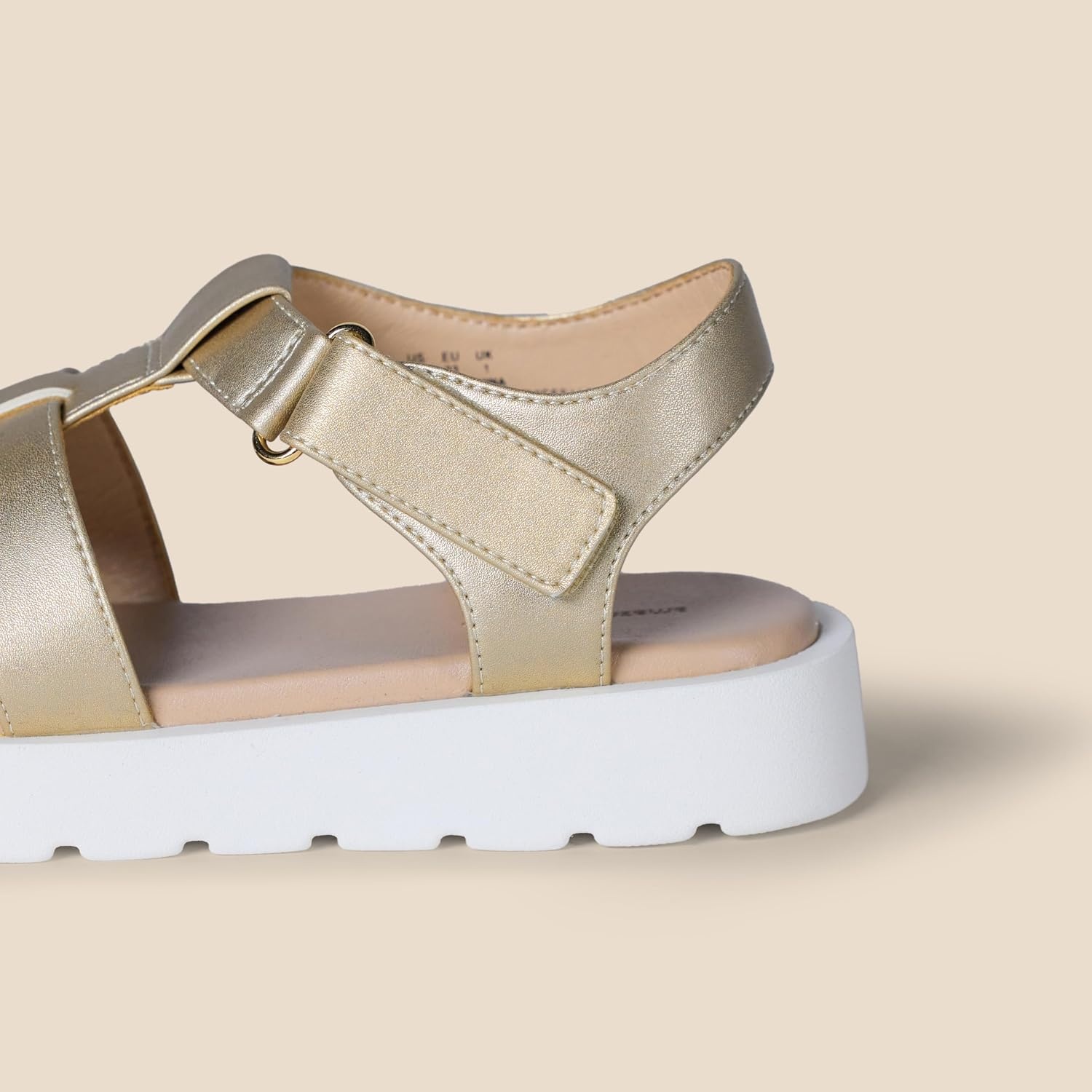 image:imageAmazon Essentials Girls Closed Toe Fisherman SandalsPale Metallic Gold Faux Leather