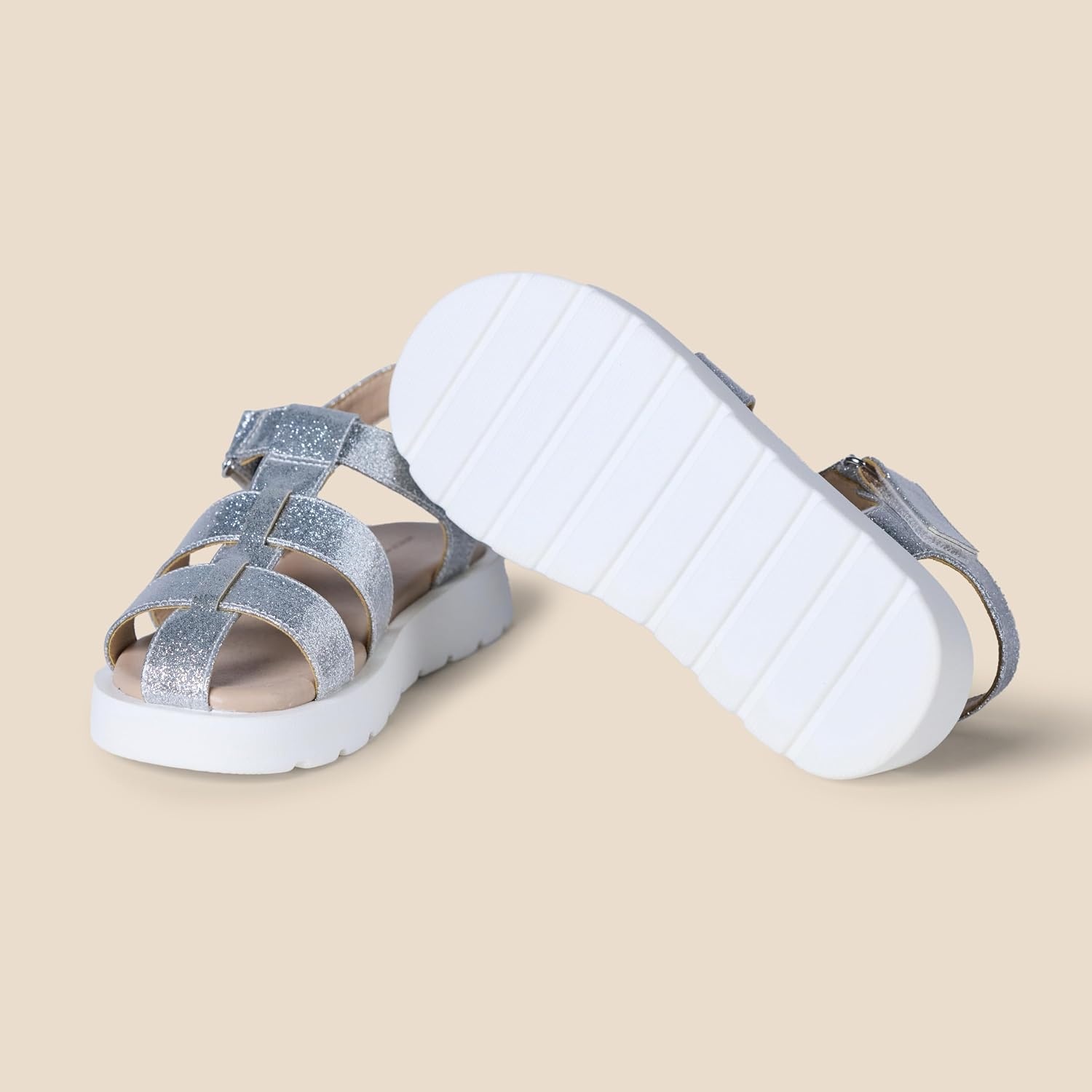 image:imageAmazon Essentials Girls Closed Toe Fisherman SandalsSilver Glitter
