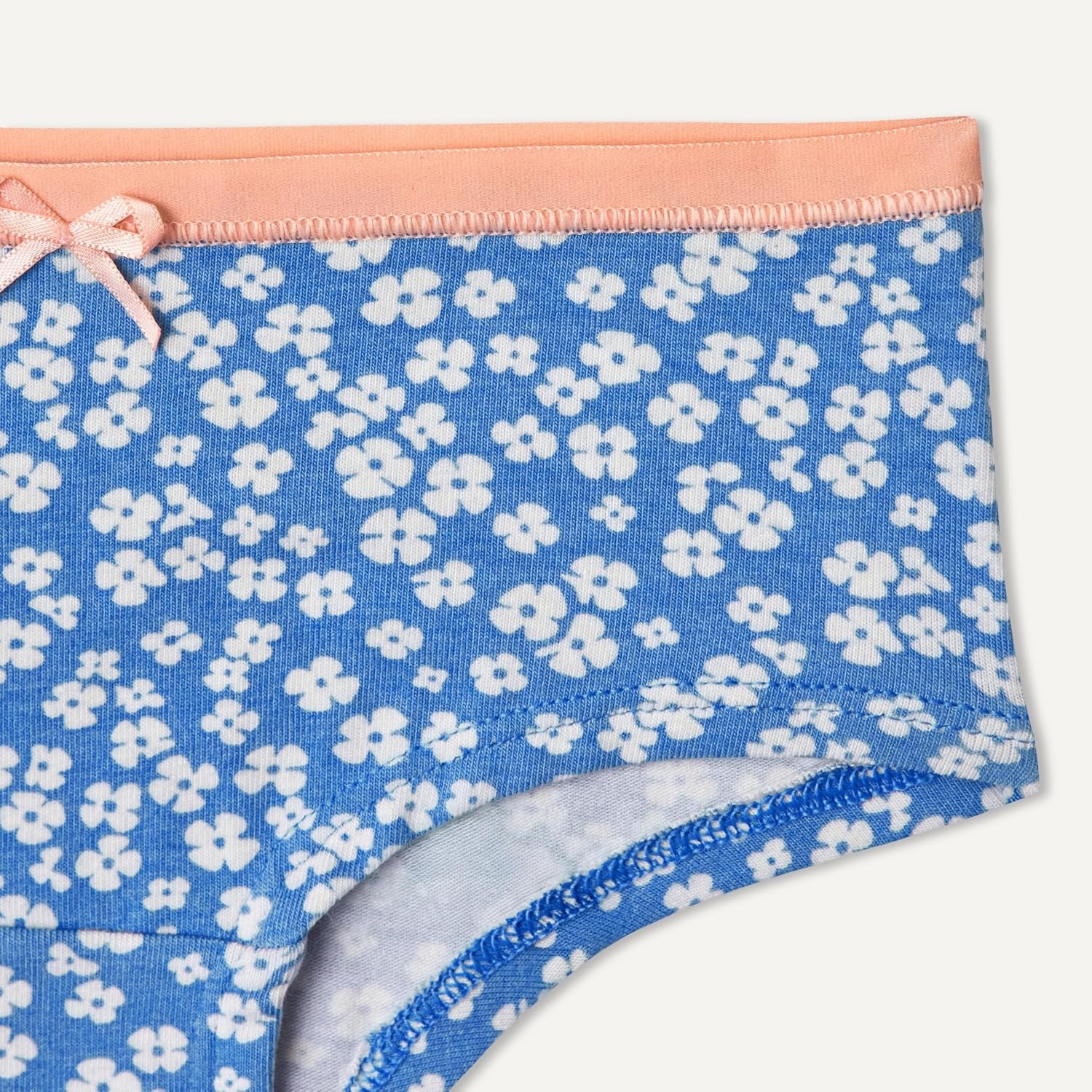 image:imageAmazon Essentials Girls Cotton Jersey Hipster UnderwearPeach Flower Stripes