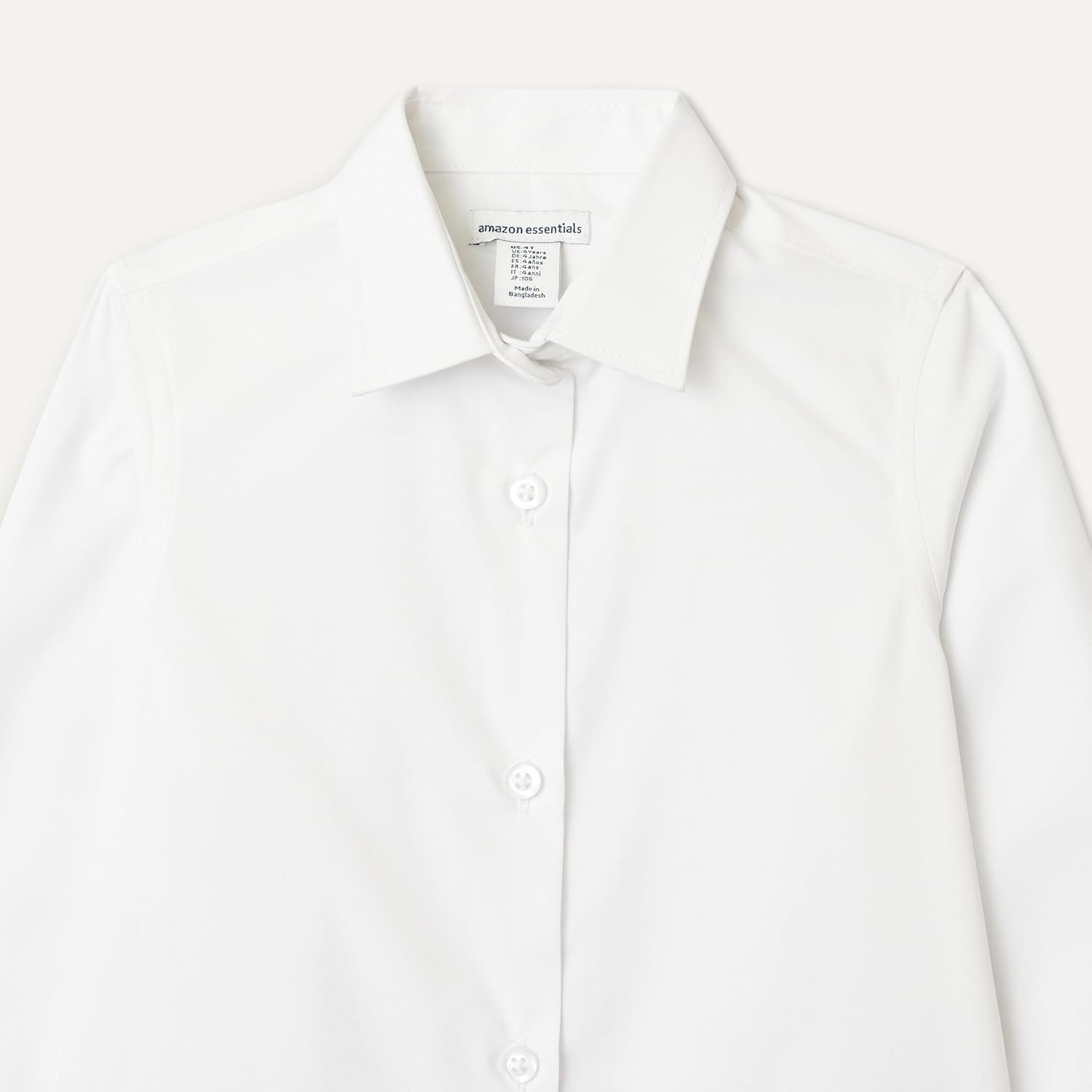 image:imageAmazon Essentials Girls Regular Fit Easy Iron Long Sleeve School ShirtsBright White