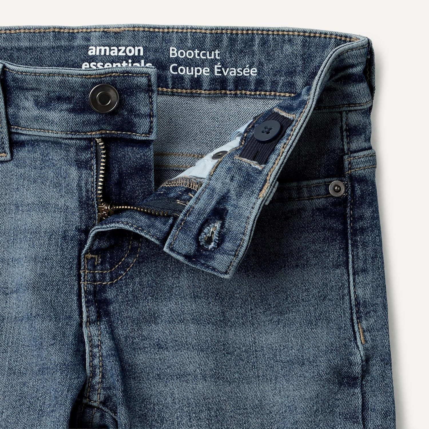 image:imageAmazon Essentials Girls Slim BootCut Stretch JeansWashed Blue
