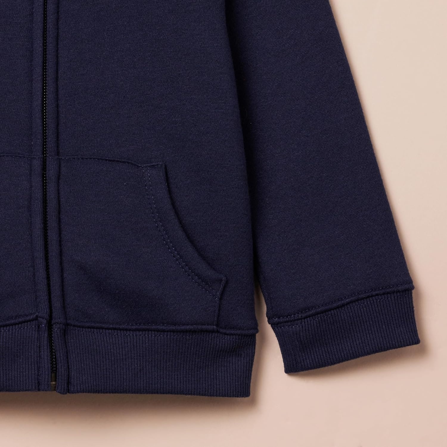 image:imageAmazon Essentials Girls and Toddlers Fleece ZipUp Hooded Sweatshirt with Lined Hood and Rib Knit DetailNavy