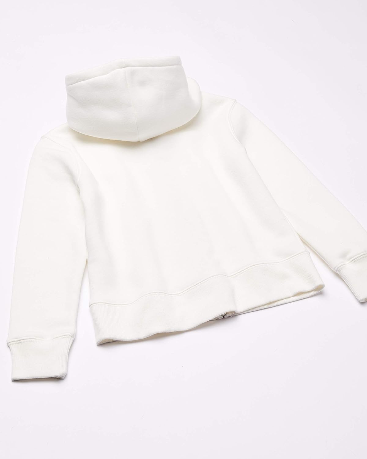 image:imageAmazon Essentials Girls and Toddlers Fleece ZipUp Hooded Sweatshirt with Lined Hood and Rib Knit DetailWhite