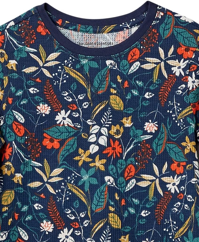 image:imageAmazon Essentials Girls and Toddlers LongSleeve Knit Thermal TShirts Pack of 33pack Dark Floral