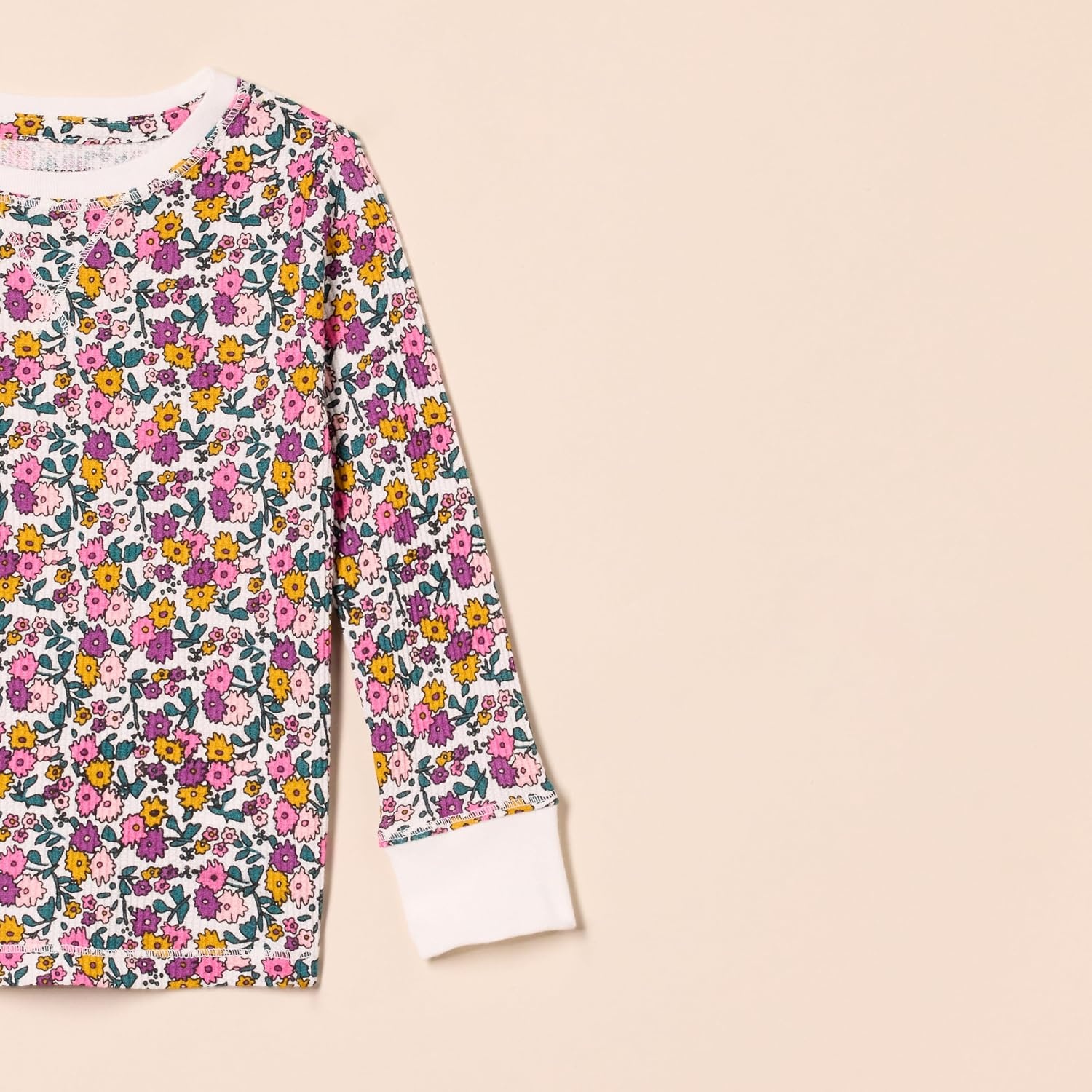 image:imageAmazon Essentials Girls and Toddlers LongSleeve Knit Thermal TShirts Pack of 33pack Gold Floral