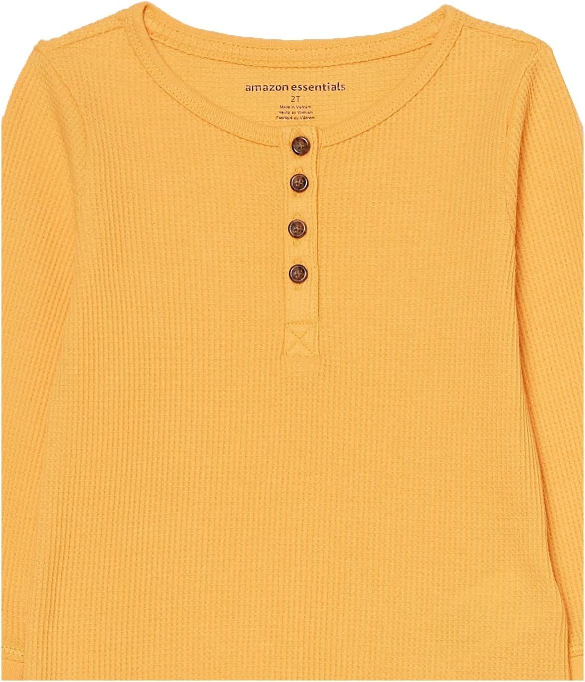 image:imageAmazon Essentials Girls and Toddlers LongSleeve Knit Thermal TShirts Pack of 3Navy FloralWhite StripeYellow