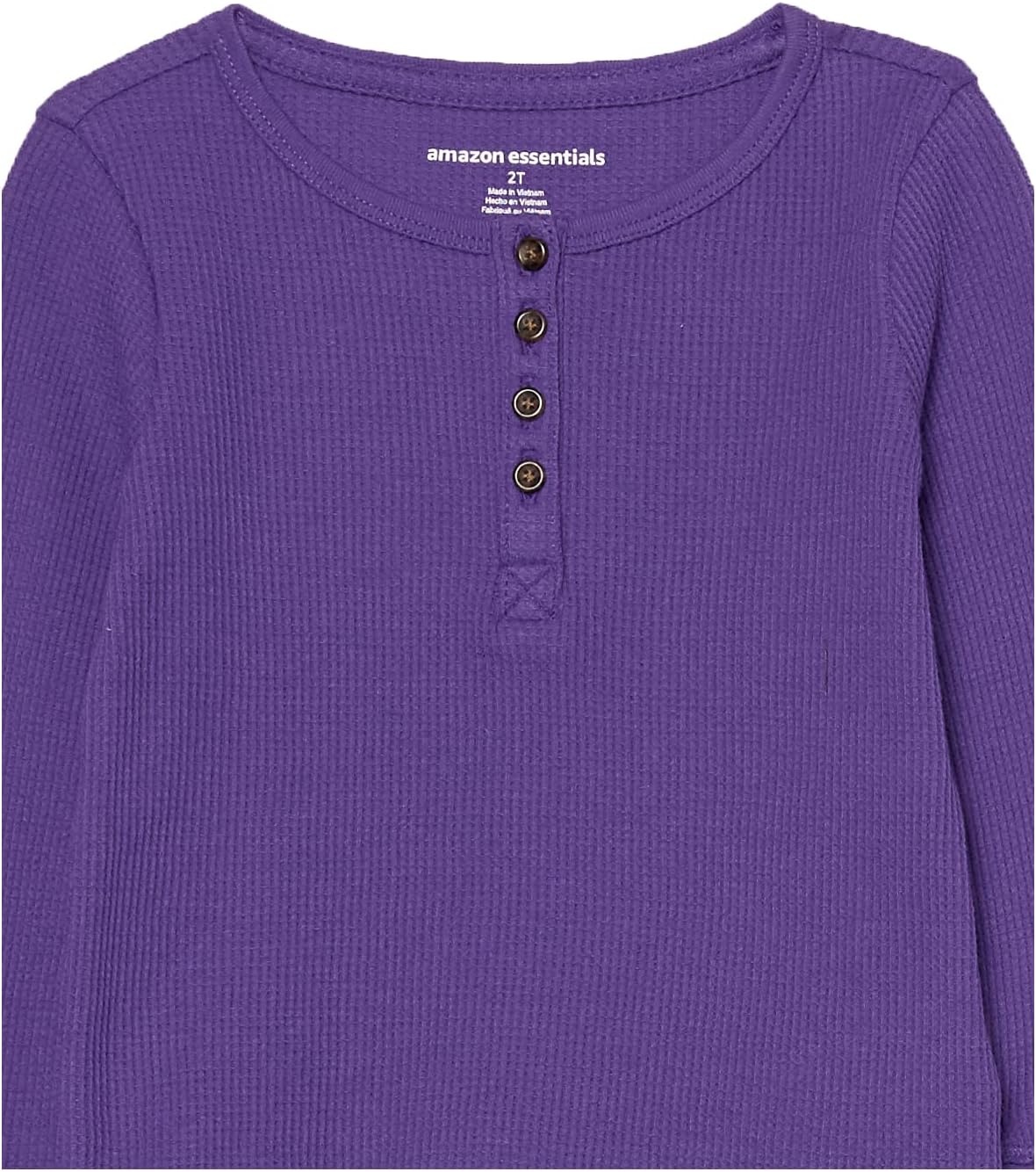 image:imageAmazon Essentials Girls and Toddlers LongSleeve Knit Thermal TShirts Pack of 3Purple Folk Floral