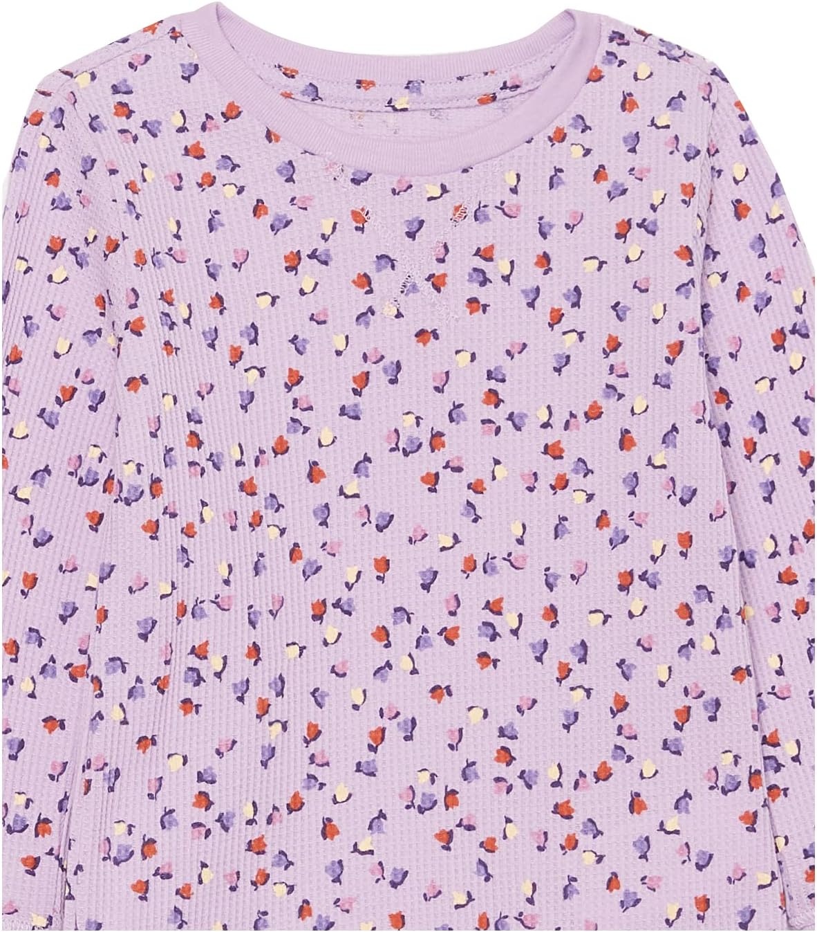 image:imageAmazon Essentials Girls and Toddlers LongSleeve Knit Thermal TShirts Pack of 3Purple Folk Floral