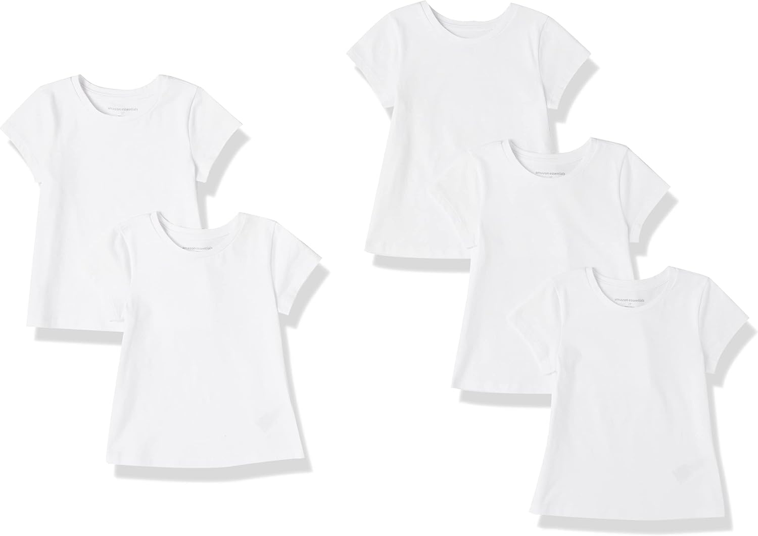 image:imageAmazon Essentials Girls and Toddlers ShortSleeve TShirtsWhite