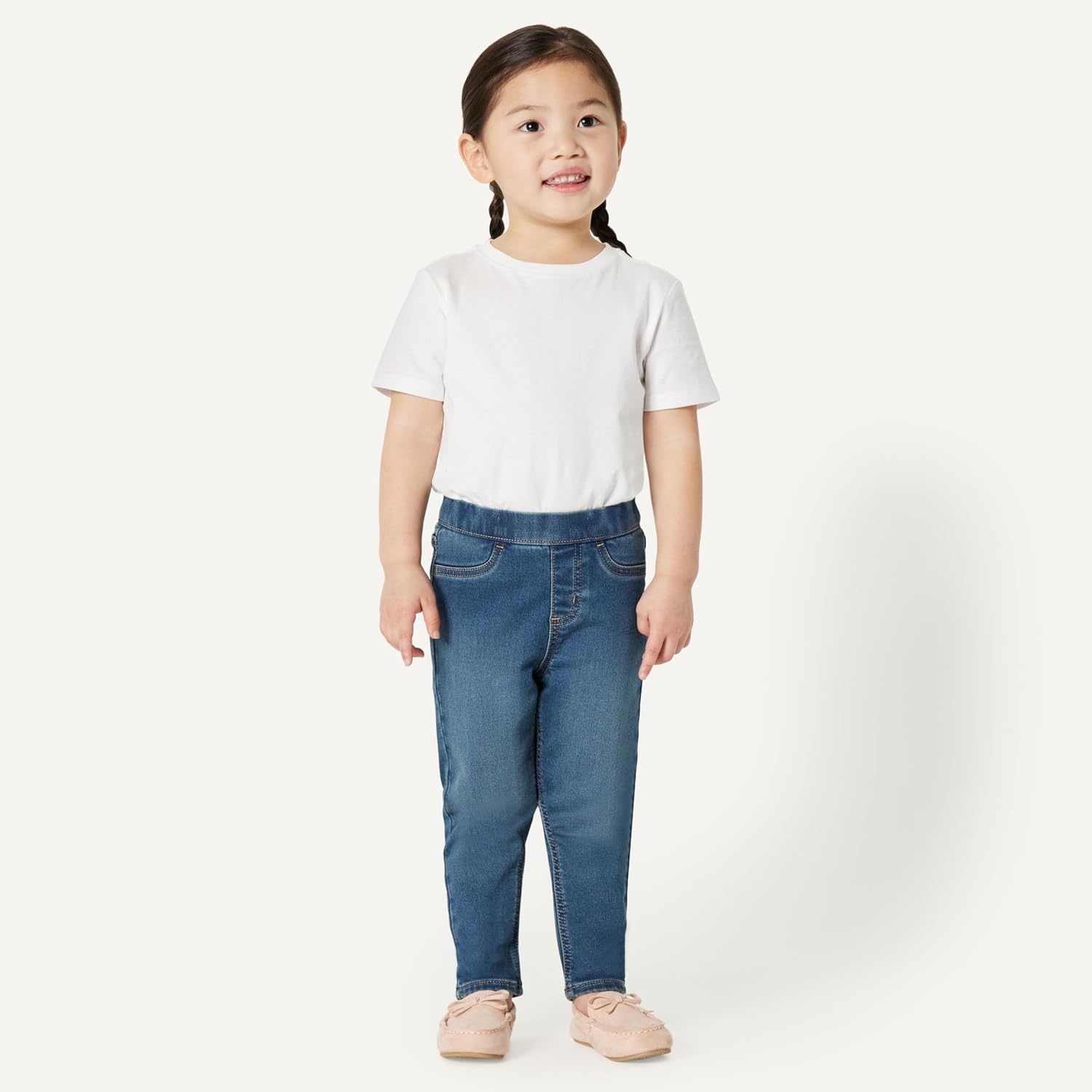image:imageAmazon Essentials Girls and Toddlers Skinny Mid Rise Soft Stretch Denim JeggingStone Medium Wash